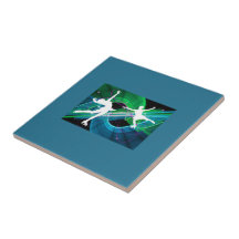 Bedazzled Figure Skaters Ice Skating Ceramic Tile