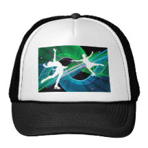 Bedazzled Figure Skaters Ice Skating Trucker Hat