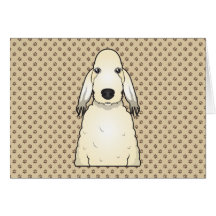 Bedlington Terrier Cartoon Card