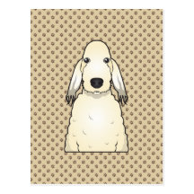 Bedlington Terrier Cartoon Post Card