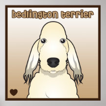 Bedlington Terrier Cartoon Poster