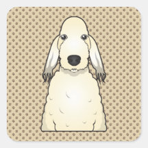 Bedlington Terrier Cartoon Sticker