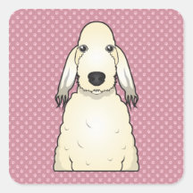 Bedlington Terrier Cartoon Stickers