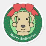 Bedlington Terrier Christmas Sticker
