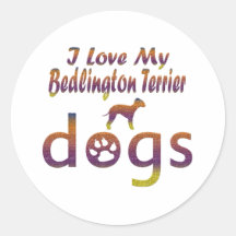Bedlington Terrier designs Round Stickers