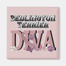 Bedlington Terrier DIVA Fridge Magnets