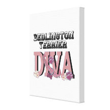 Bedlington Terrier DIVA Stretched Canvas Print