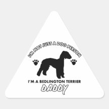 bedlington terrier  Dog Daddy Triangle Sticker