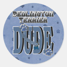 Bedlington Terrier DUDE Round Stickers