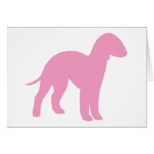 Bedlington Terrier (pink) Cards