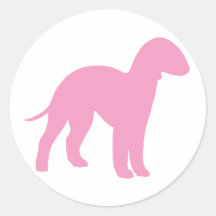 Bedlington Terrier (pink) Stickers