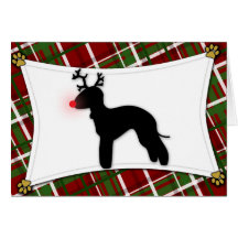 Bedlington Terrier Reindeer Christmas Card