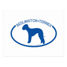 Bedlington Terrier Silhouette Postcard