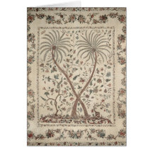 Bedspread with Palm Tree Motifs Card