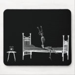 Bedtime X-Ray Skeleton B&W Grey Mousepads