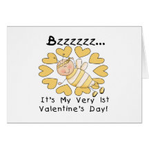 Bee 1st Valentine's Day Tshirts and Gifts Greeting Cards