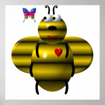 BEE AND BABY BUTTERFLY PRINT