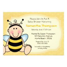 Bee Baby Shower  Invitation