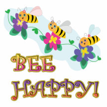 bee be happy three cute bumble bees photo cut outs
