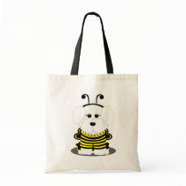 "Bee"chon Whimsical Bichon Frise Bumble Bee Canvas Bag