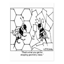 Bee Geometry Postcard