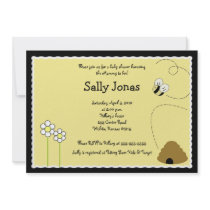 Bee Happy Bumblebee Baby Shower Invitation