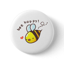 Bee Happy! Pinback Buttons