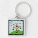 Bee Happy Cow Key Chain