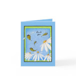 Bee Happy Daisies Thank You Note  Card