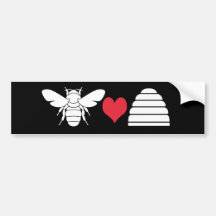 Bee Heart Hive Bumper Sticker