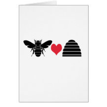 Bee Heart Hive Greeting Cards