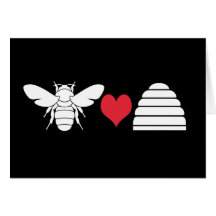 Bee Heart Hive Greeting Cards