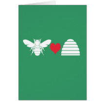 Bee Heart Hive Greeting Cards