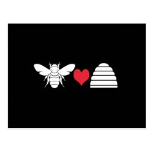 Bee Heart Hive Postcard