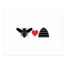 Bee Heart Hive Postcards