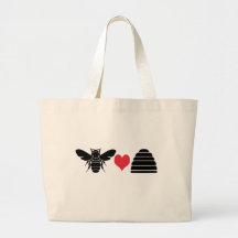 Bee Heart Hive Tote Bags