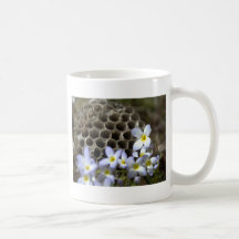 Bee Hive Comb and Flowers Coffee Mugs