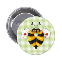 Bee In Love Pinback Buttons