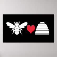 Bee Loves Hive Poster White