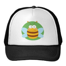 Bee Mascot Cartoon Character Trucker Hats