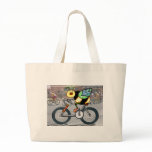 Bee on a Bike in a Race Canvas Bags