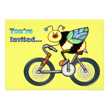 Bee on a Bike Invitation