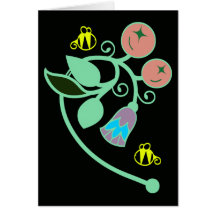 Bee On Flowers Card