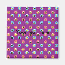 Bee pattern on dark purple magnet