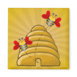 BEE SKEP by SHARON SHARPE Refrigerator Magnet