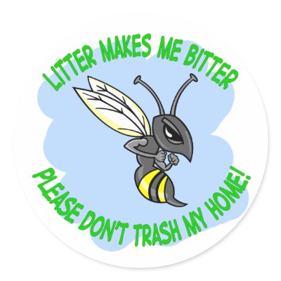 bee round stickers by shopaholicchick