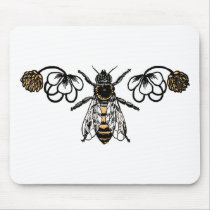 bee with clover mousepads