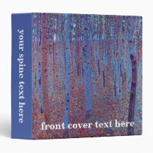 Beech Forest by Gustav Klimt 3 Ring Binder
