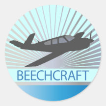 Beechcraft Aircraft Round Stickers