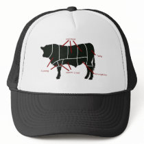 Beef Butcher Chart - Tasty Delicious Yummy Beef! Mesh Hats